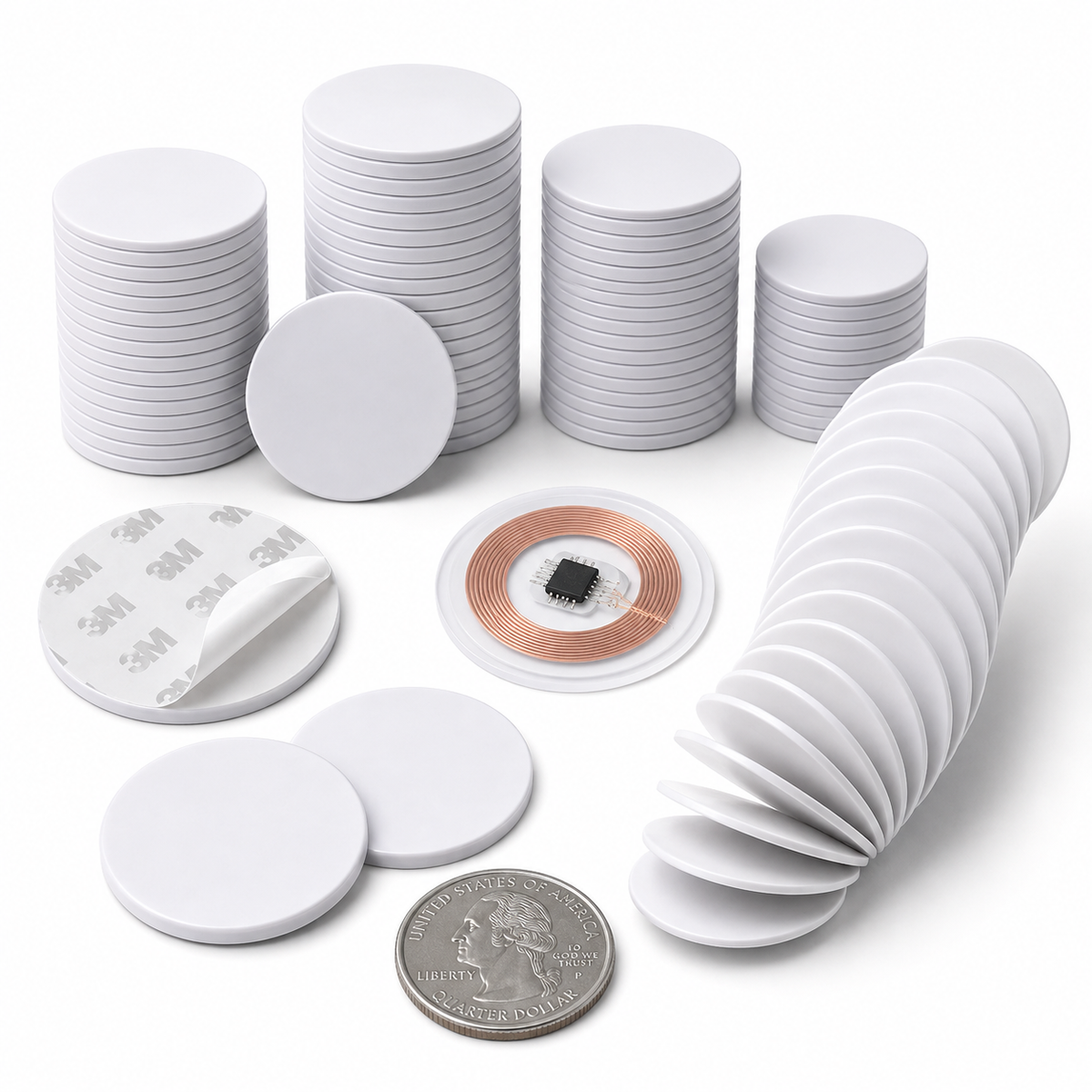NTAG215 NFC Tags  Coins – Blank, Rewritable, Compatible with NFC- Devices