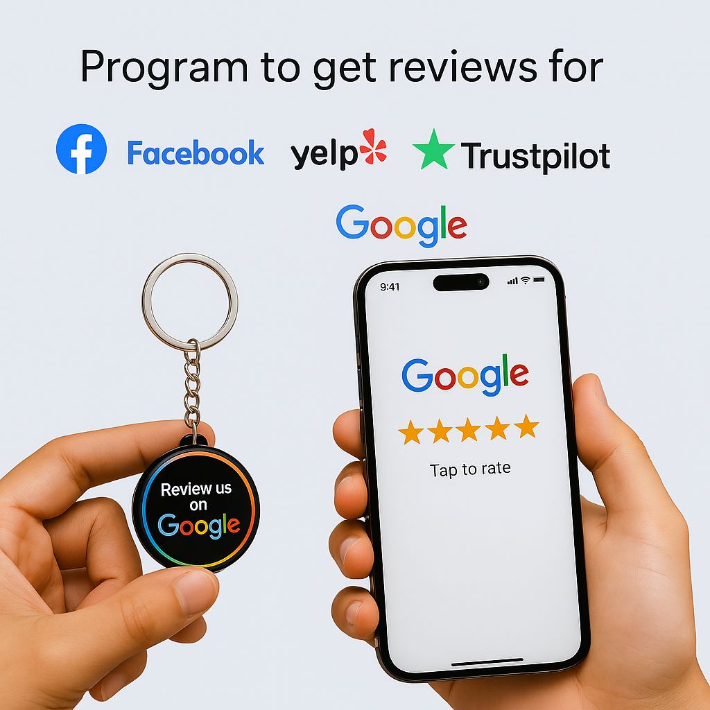 NFC Keychain Tool | Quarter Sized 1.5" Review & Social Media Booster Button - Image 3