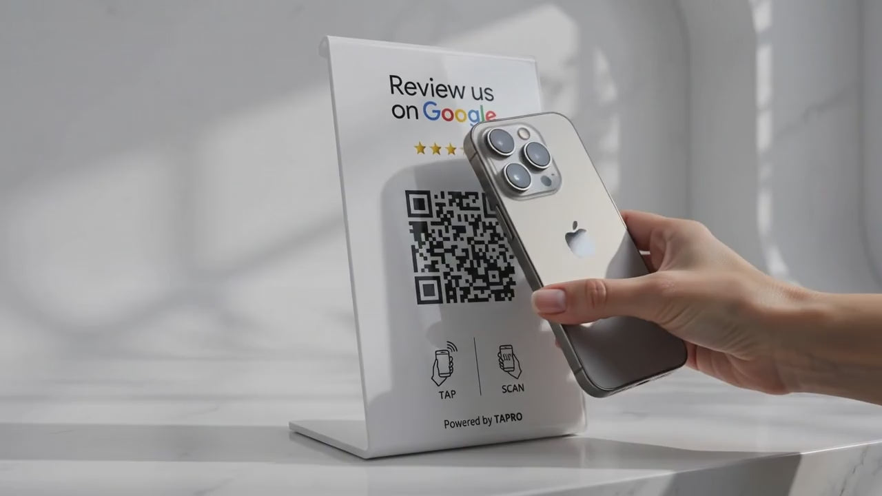 Tap Google Review Stand with NFC and QR Code