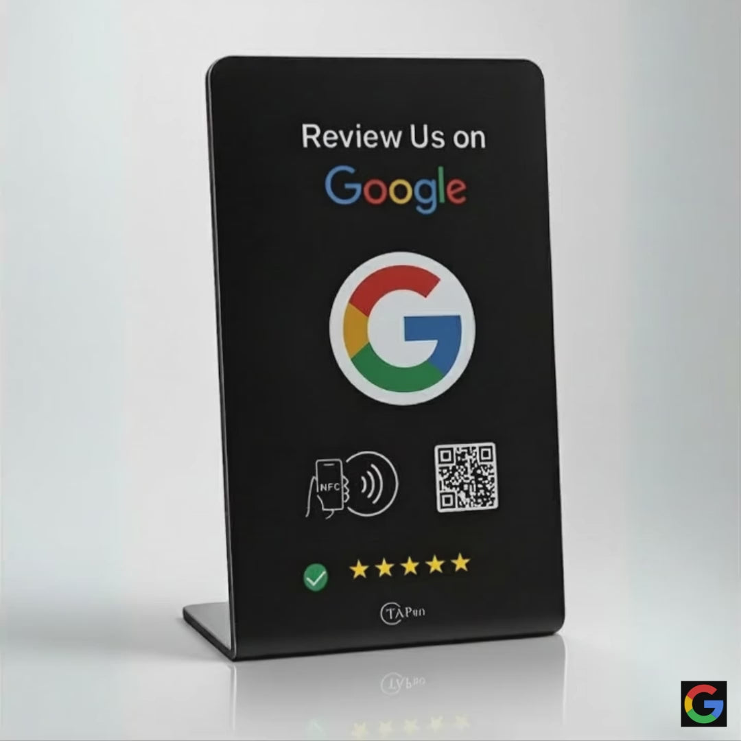 nfc google review stand 5 pack bundle black and white tap to review system