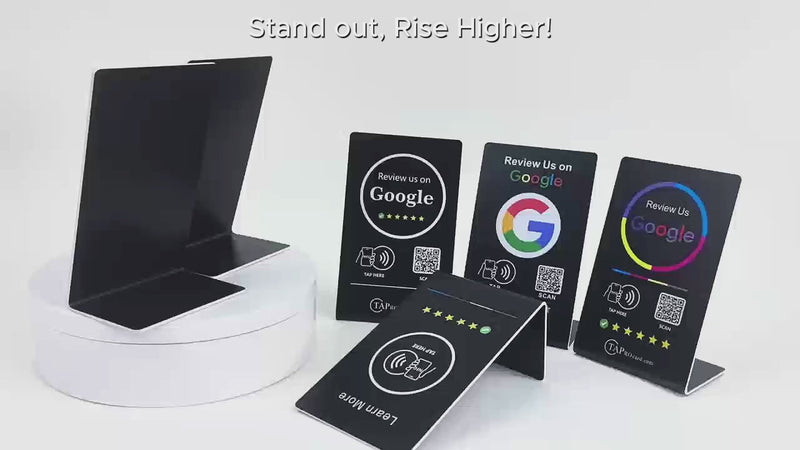 JustTap NFC Review Cards - One-Tap Google Review Cards With Code Padlock (3-Pack, Black)