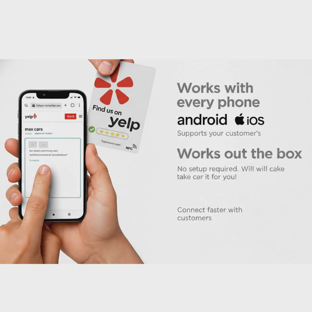Yelp Review NFC Card – NTAG215 Chip, Tap & Scan for Instant Yelp Reviews, No App or Subscription Needed | TAPro (Copy)