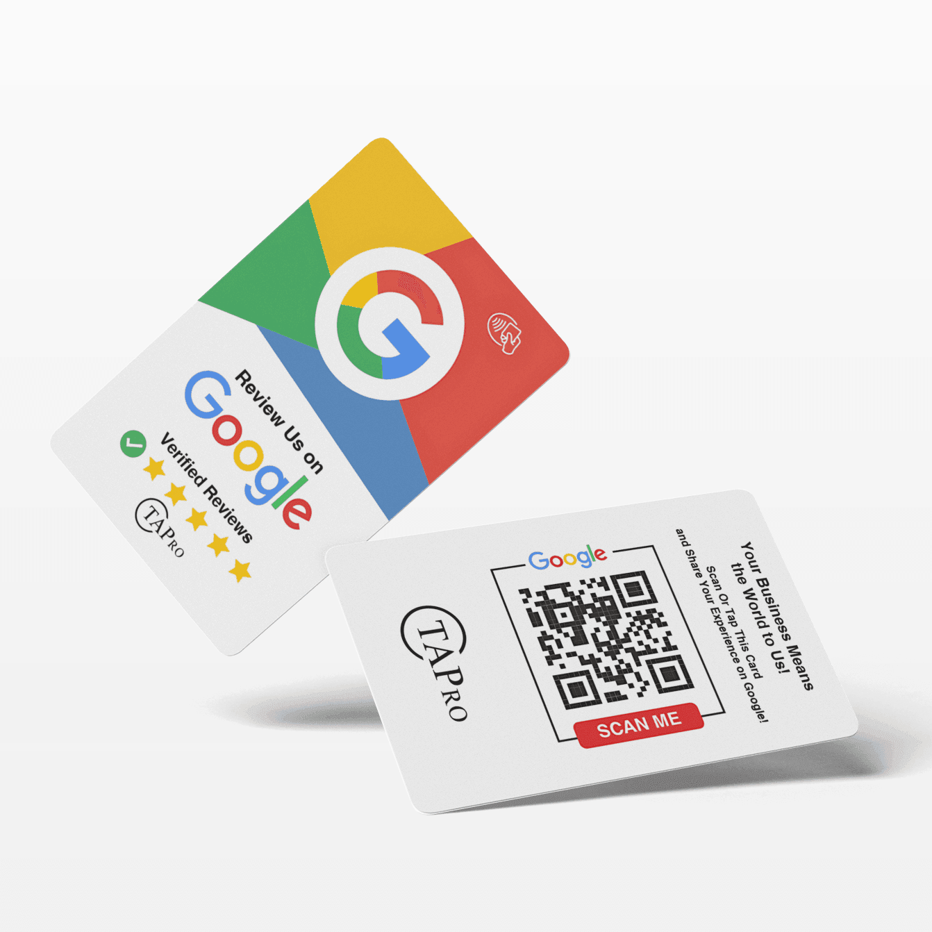 Google Review Us Card All Phones Compatible - Reusable Tap NFC & QR