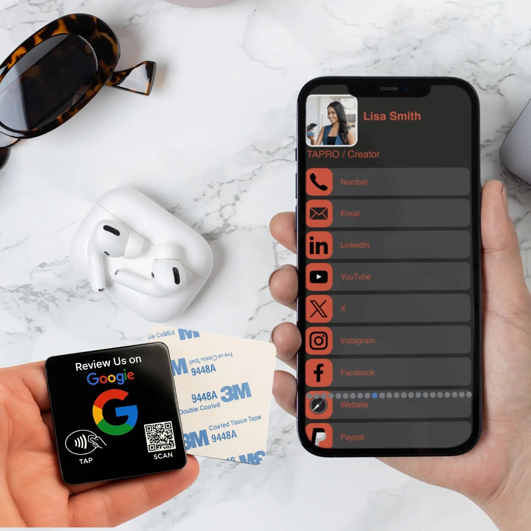 Google Review Nfc Sticker (2x2)– Tap to Review System for Businesses