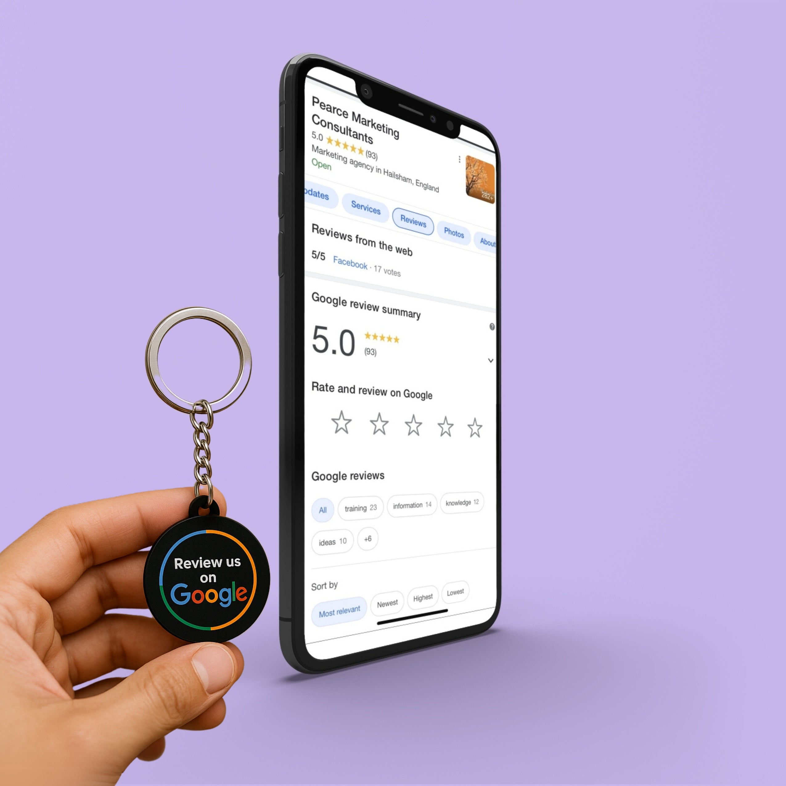 Tap NFC Review Keychain: Boost 5-Star Google Reviews with One Tap