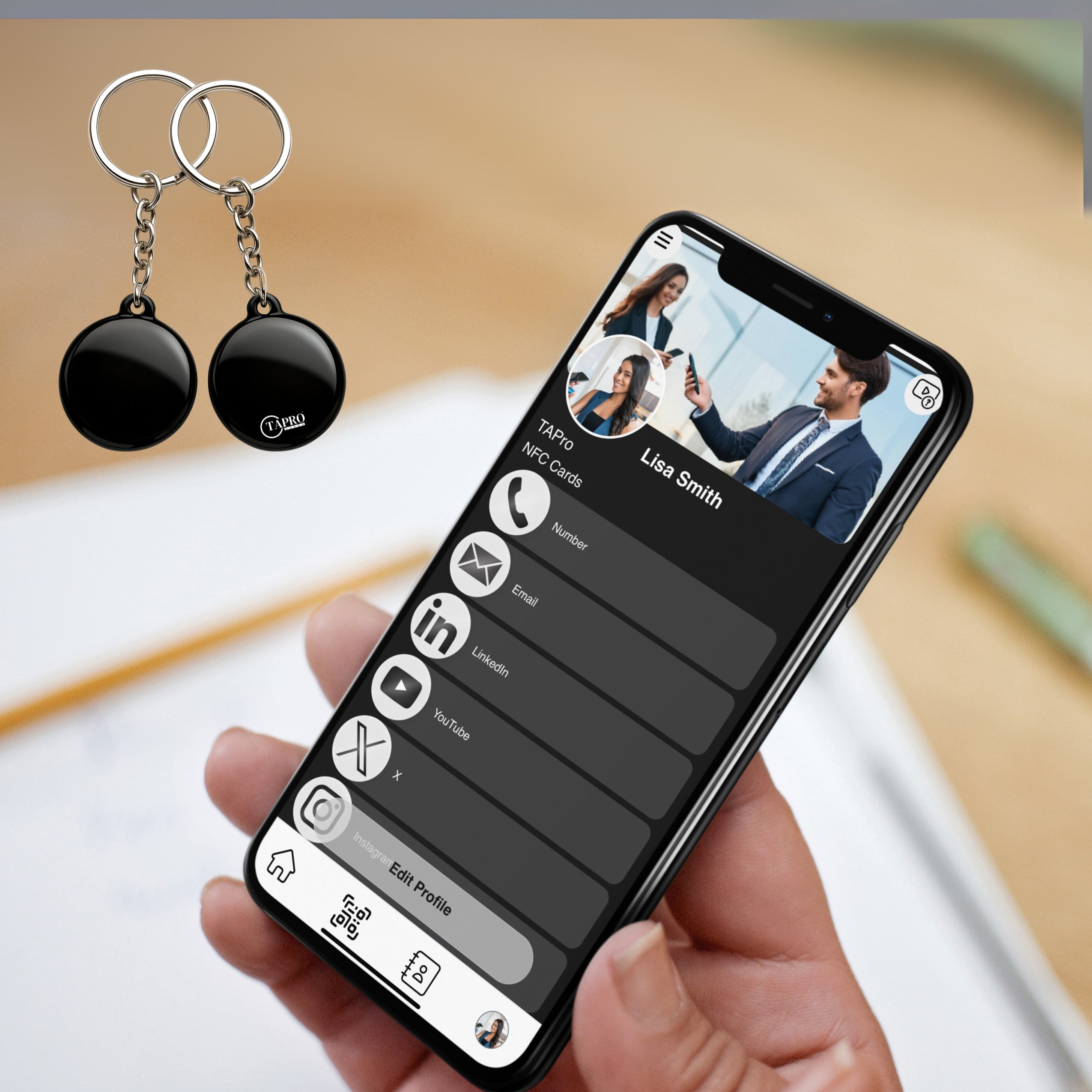 Tap NFC Review Keychain: Boost 5-Star Google Reviews with One Tap