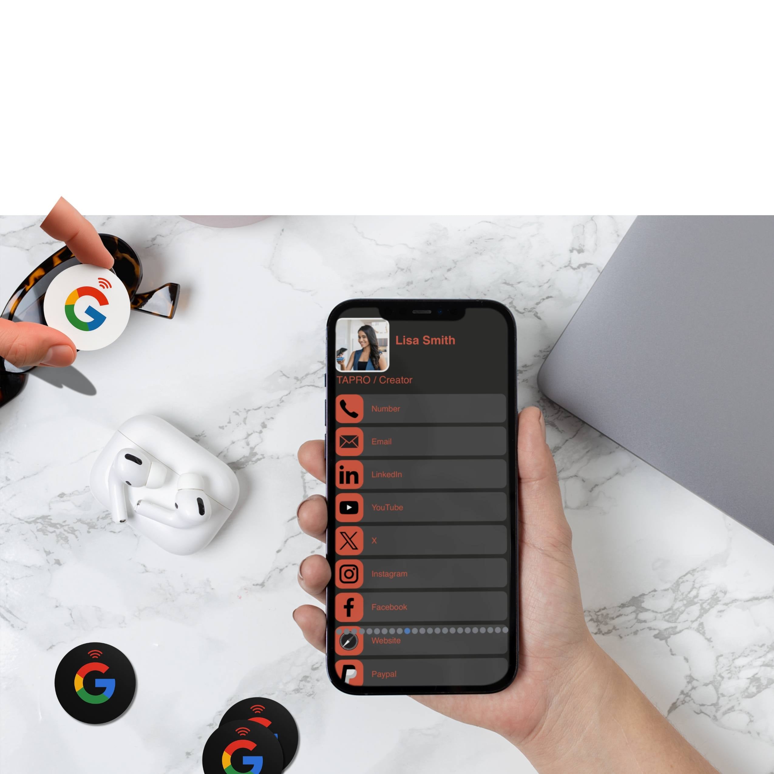 Review Tap Tag Button | Small NFC Review Sticker | 1.5 Inch 3M Adhesive - Image 13