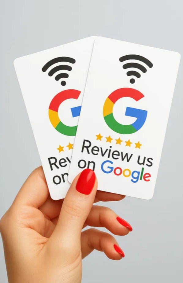 2-Pack Google Review NFC Cards – White Edition: Boost Reviews - Tapro