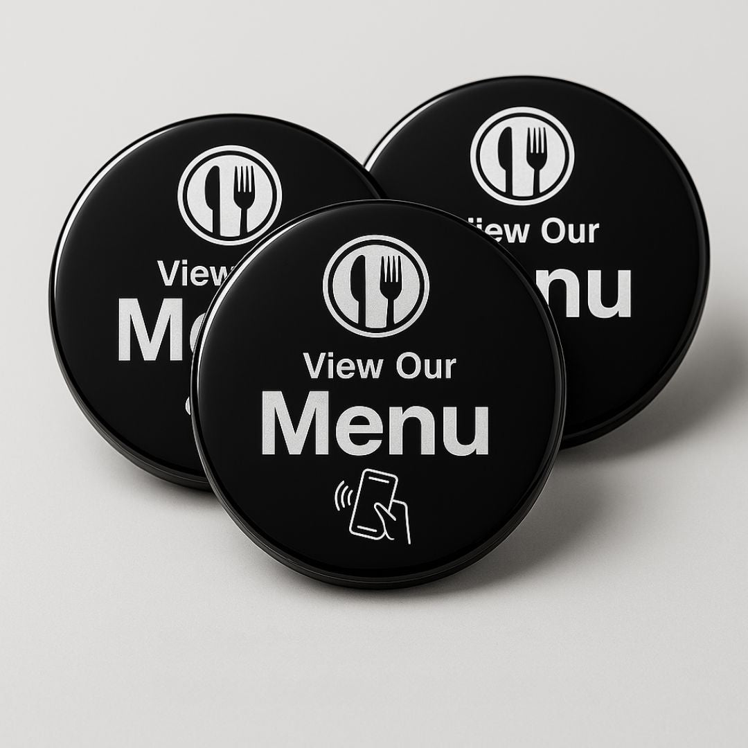 3-Pack TAPro NFC Menu Tags – Contactless Digital Menu Solution for Cafes and Bars