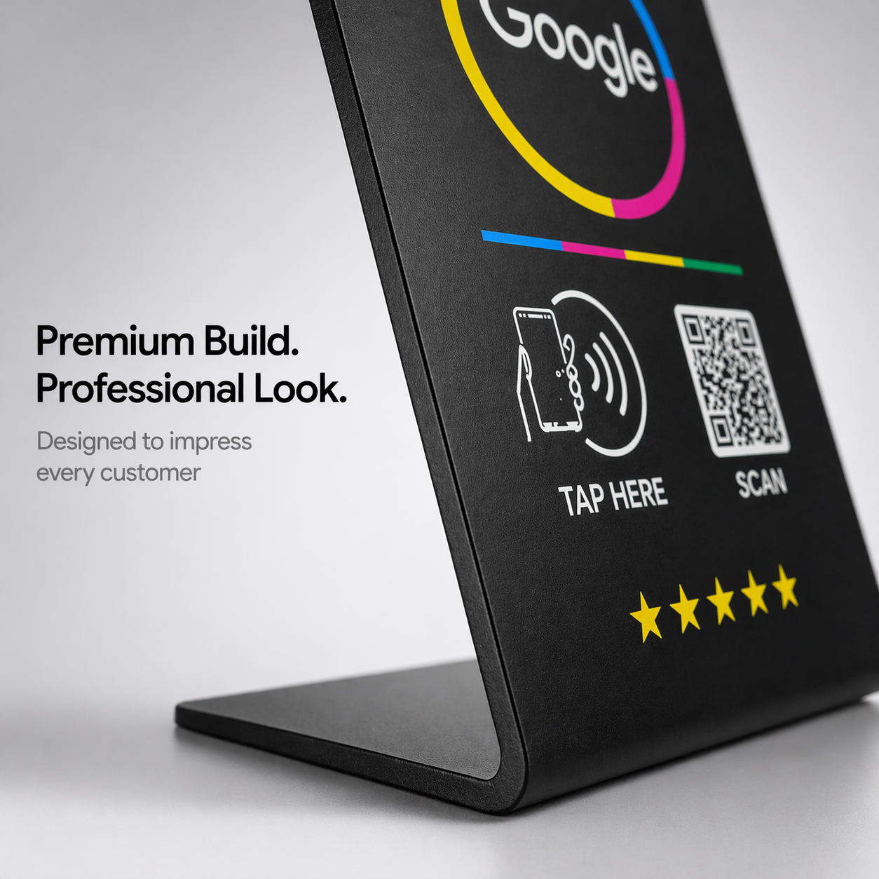 Best Google Review Sign – NFC & QR Tap to Review Display (2026)
