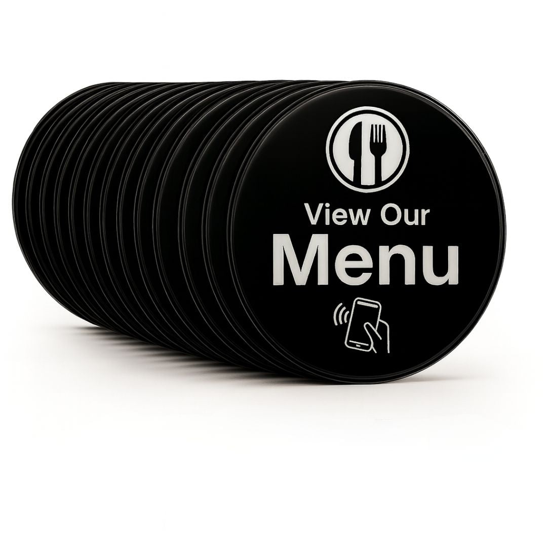 10-Pack TAPro NFC View Our Menu Tags – Bulk Set for Restaurants, Cafes, and Chains
