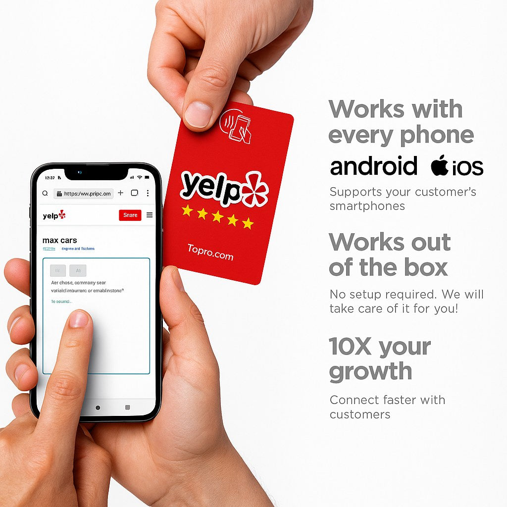 TAPro NFC Yelp Review Badge Designed to Get More Yelp Reviews Fast