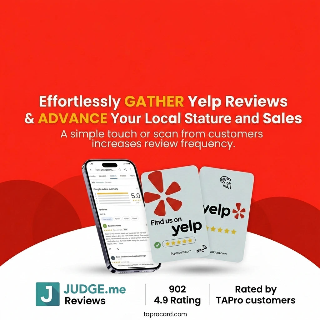 Yelp Review NFC Card – NTAG215 Chip, Tap & Scan for Instant Yelp Reviews, No App or Subscription Needed | TAPro (Copy)
